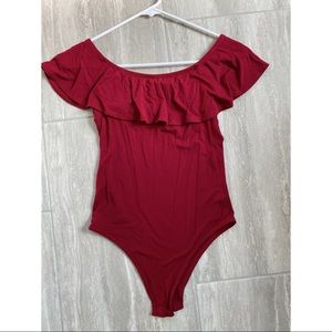 Wine red and white bodysuits